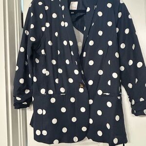 LC Lauren Conrad Navy Polka Dot Blazer